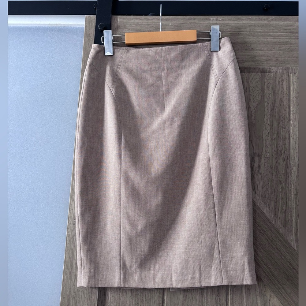 Le Chateau Classic Tan Pencil Skirt
